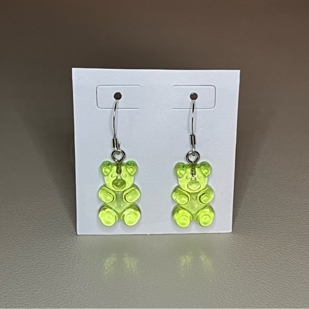 Gummy Bear Charm Earrings - Stainless Steel - Nickel Free